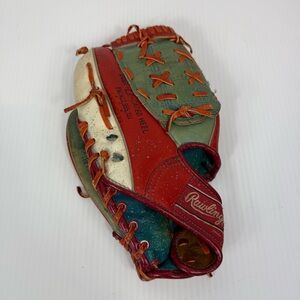 Vtg Rawlings HK41 Cesar Cedeno Youth Red Baseball Glove 11" Left Hand Throw LHT